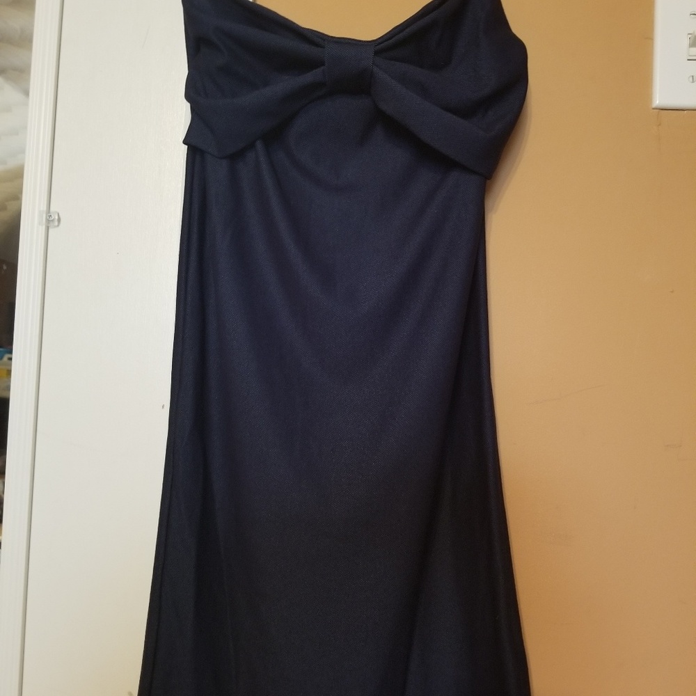 Strapless Jean Midi Skirt/Dress